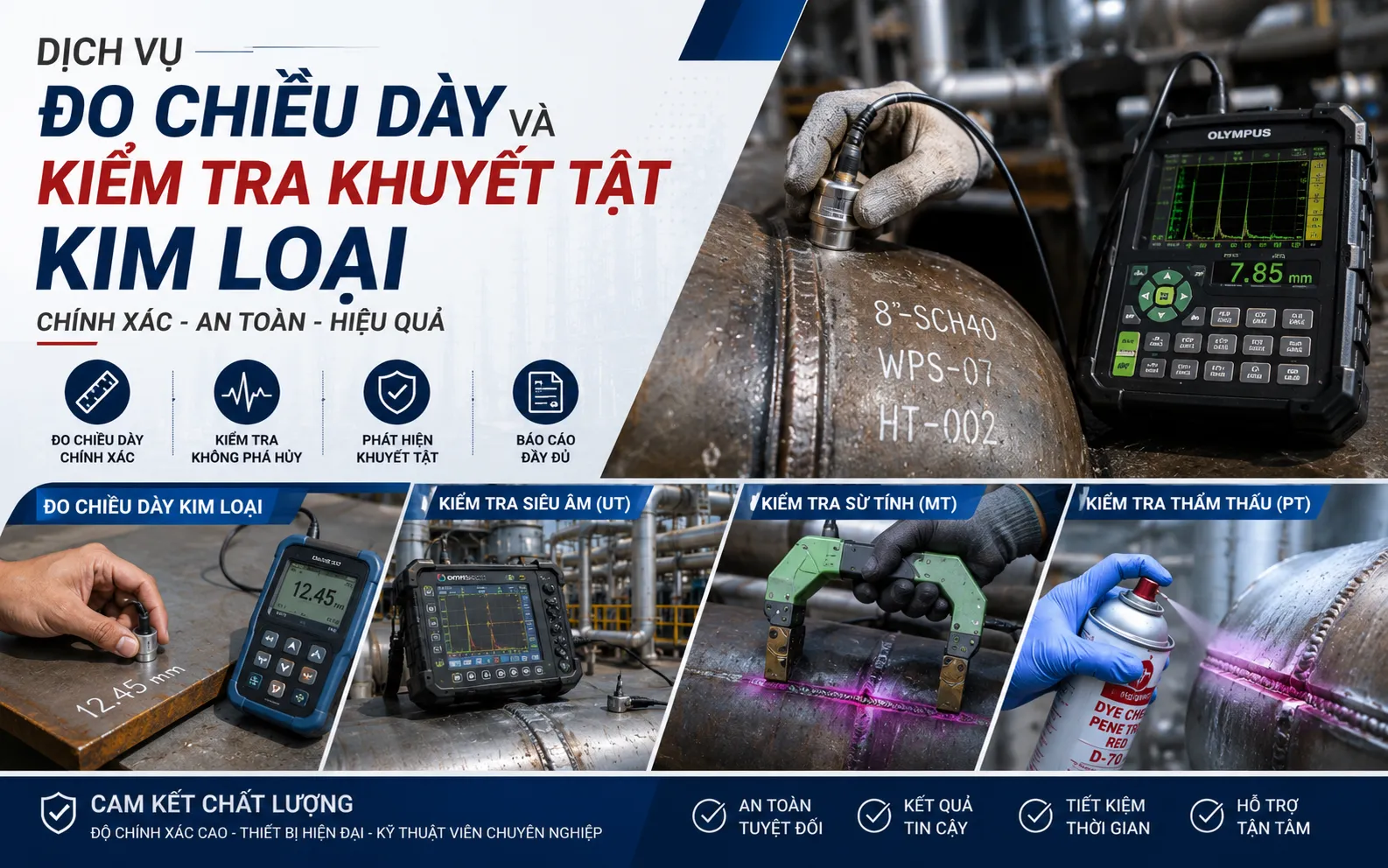 Dịch Vụ Đo Chiều Dày Và Kiểm Tra Khuyết Tật Kim Loại