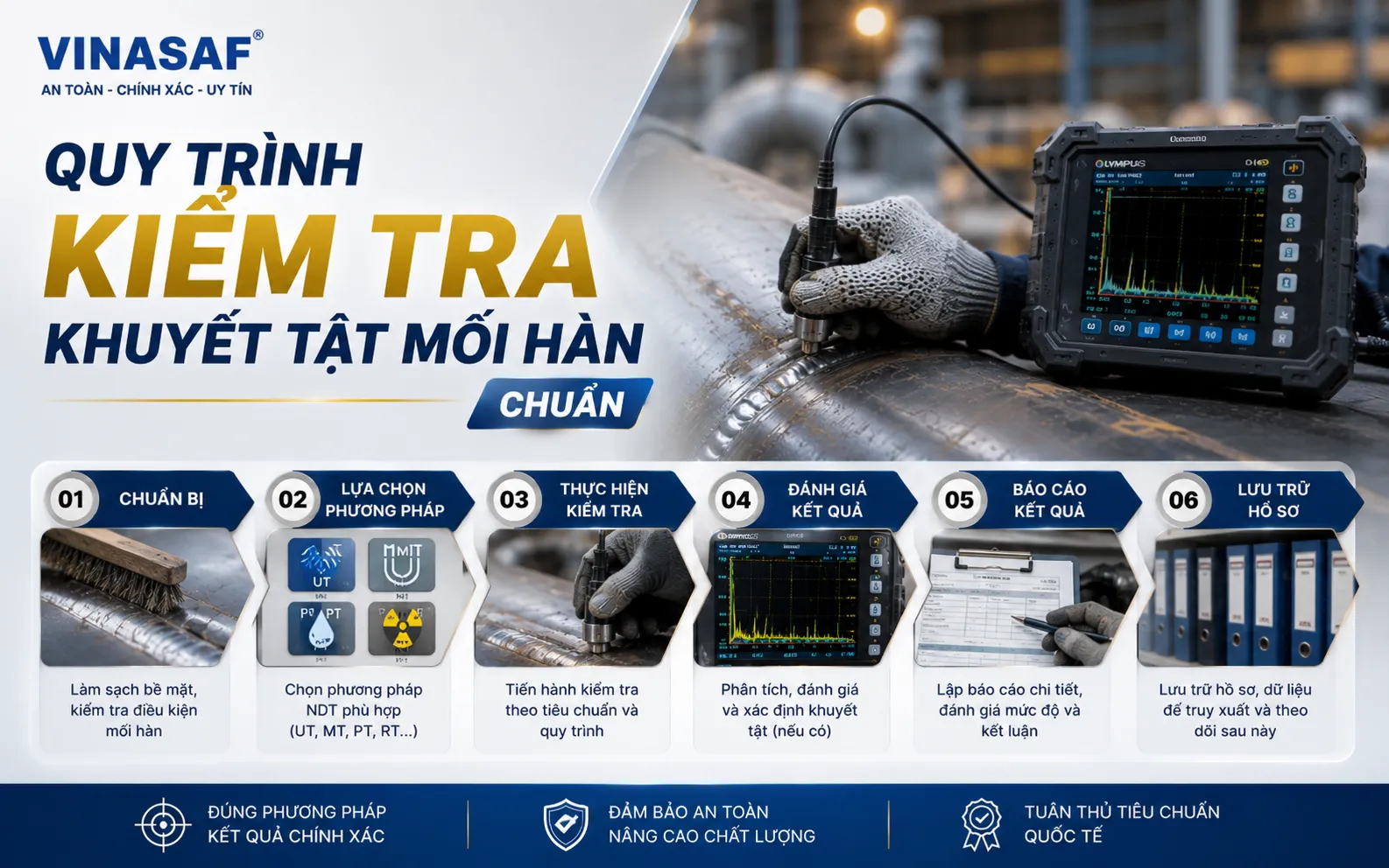 Quy trình kiểm tra khuyết tật mối hàn chuẩn